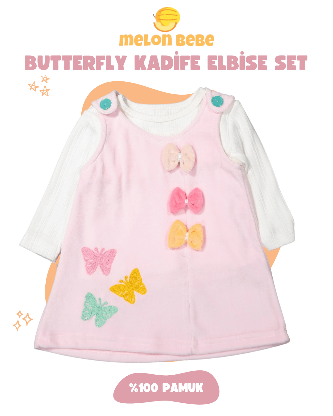 Butterfly Kadife Elbise Set