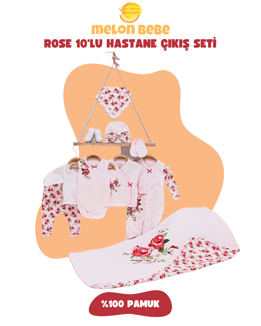 Rose 10'lu Hastane Çıkış Seti