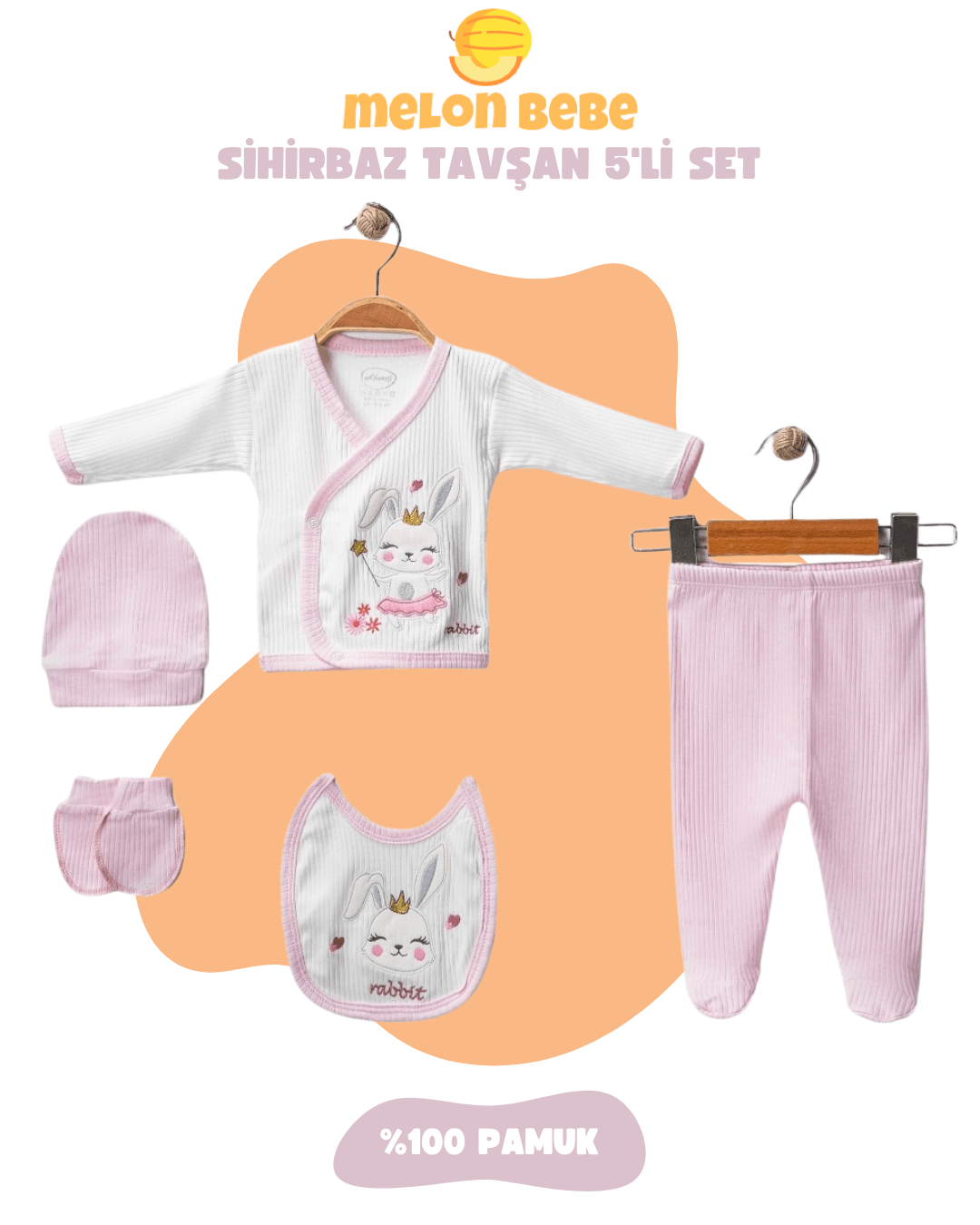 Sihirbaz Tavşan 5'li Set - Pembe