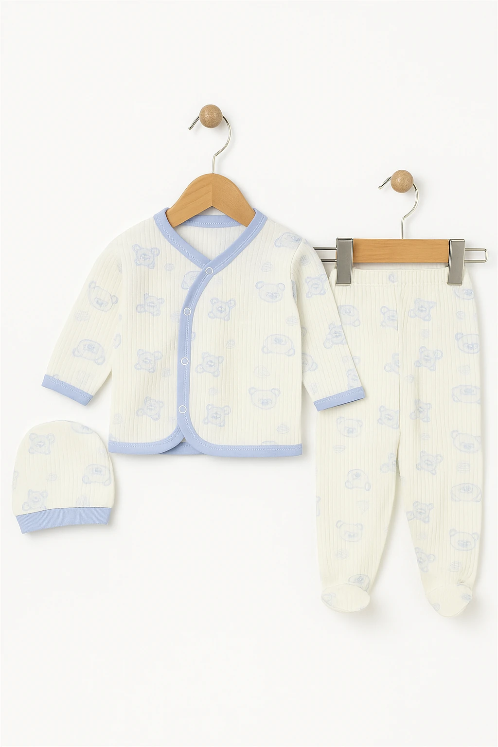 Yenidoğan Erkek 3'lü Zıbın Takım