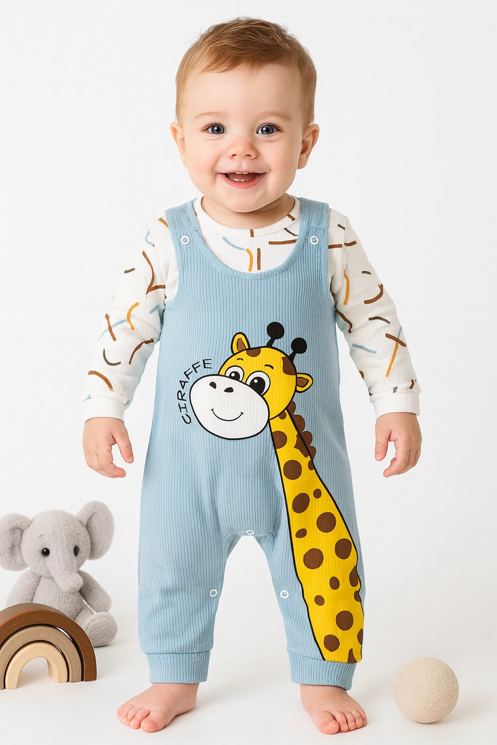 🌟 Bugüne Özel İndirim – 2’li Erkek Bebek Salopet %100 Pamuk