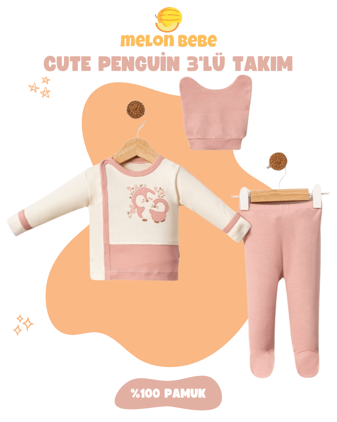 Cute Penguin 3'lü Takım