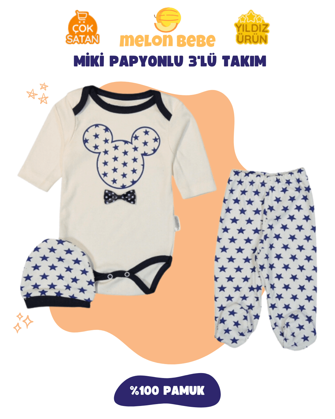 Mini Papyonlu 3'lü Takım