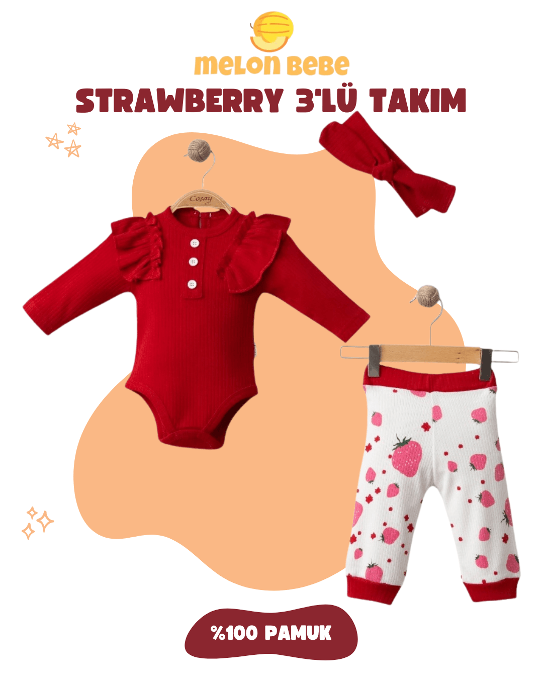 Strawberry 3'lü Takım