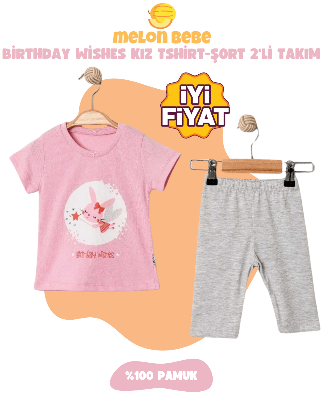 Birthday Wishes Kız Tshirt-Şort 2'li Takım