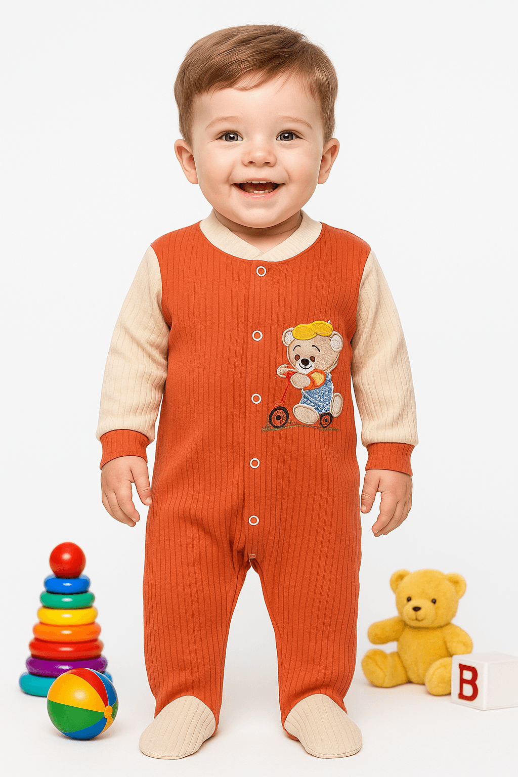 Sevimli Ayıcık Çıtçıtlı Tulum