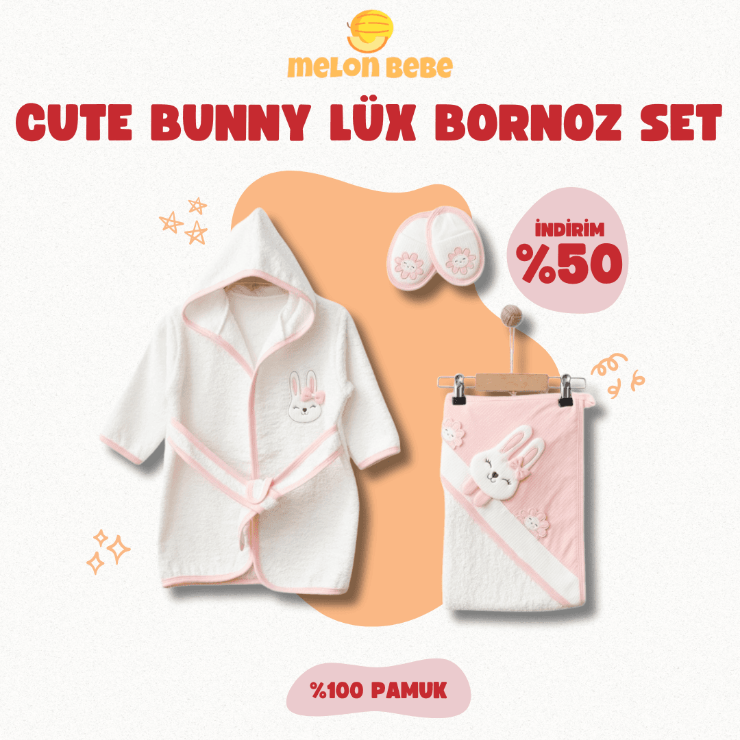 Cute Bunny Lüx Bornoz Set