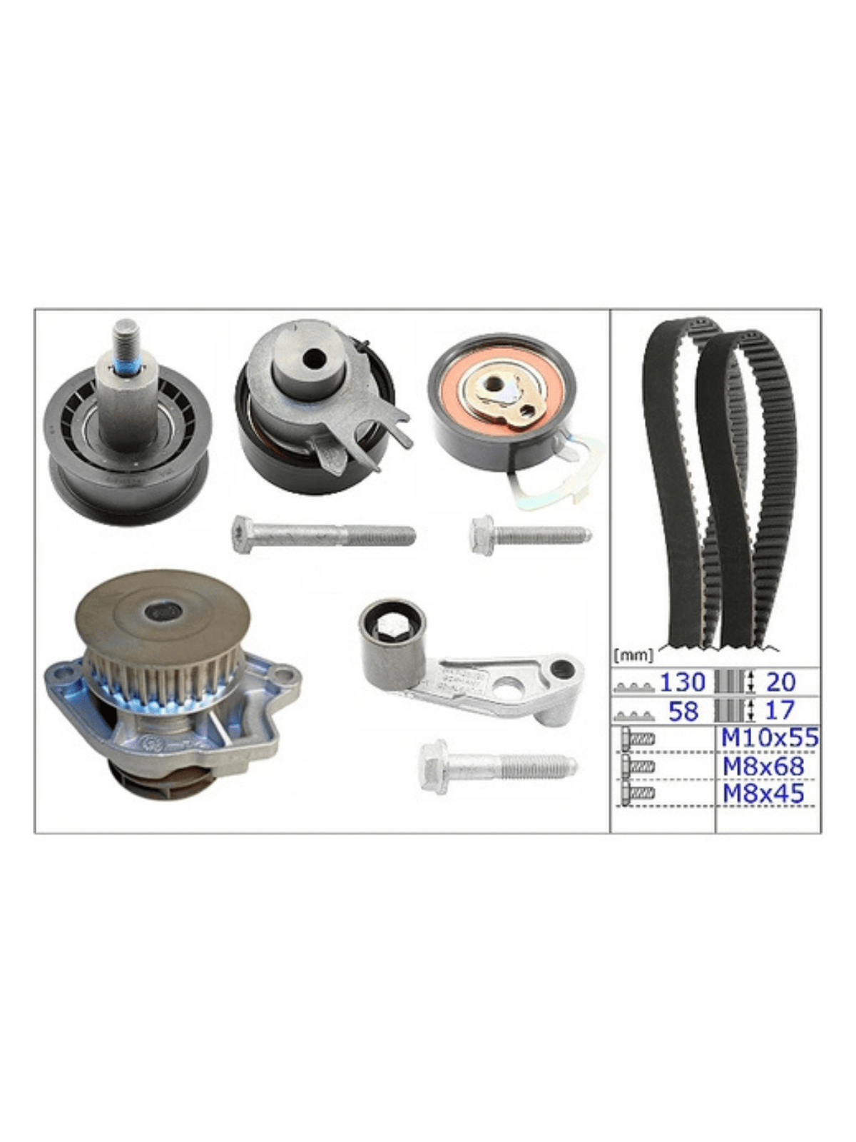 INA Su Pompası + Triger Kayışı Seti (530 0089 31) | VW, Audi, Seat, Skoda Uyumlu