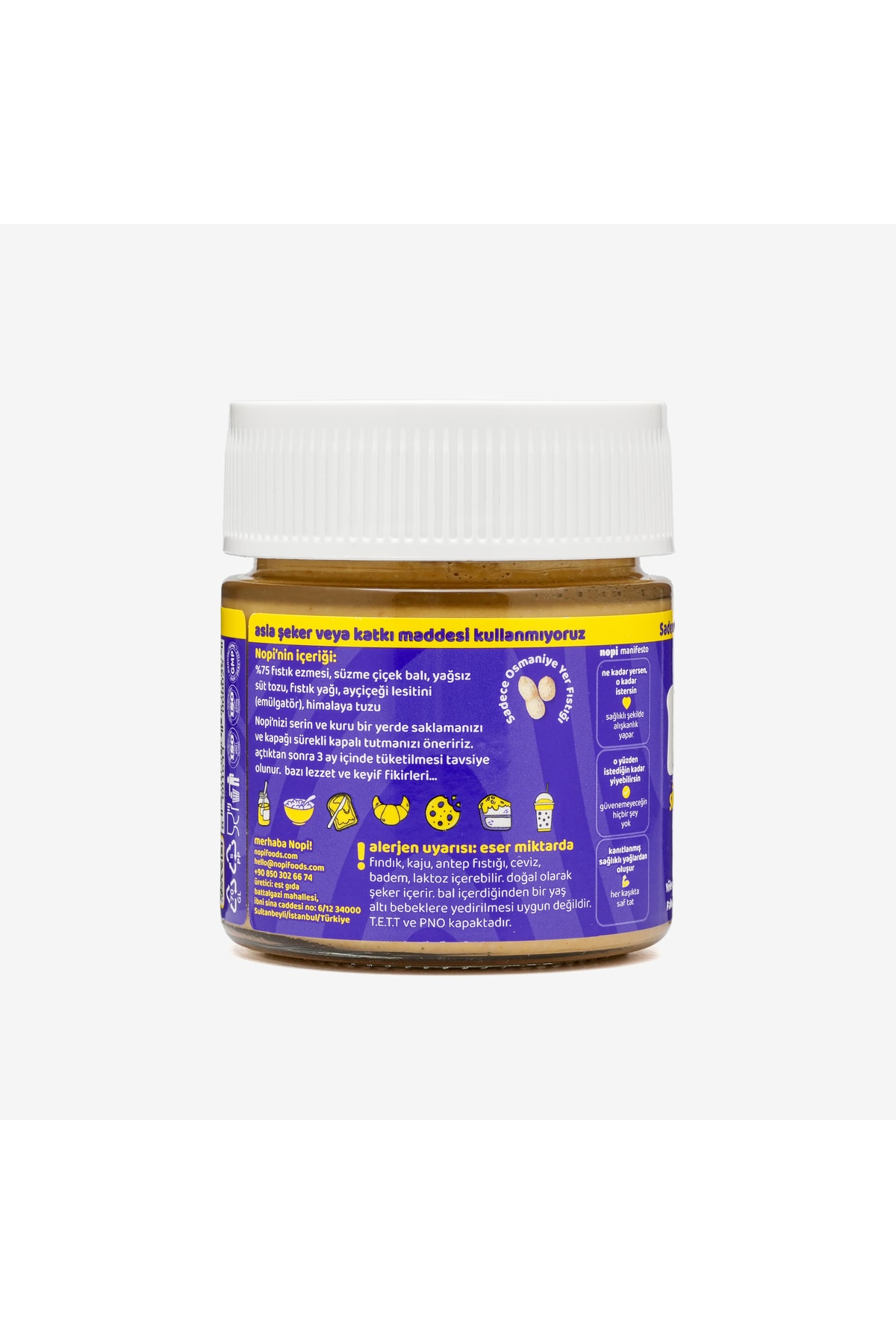 Nopi Parçacıklı Yer Fıstığı Ezmesi 200G