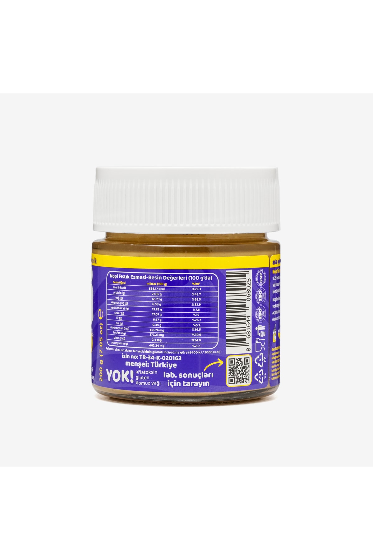 Nopi Parçacıklı Yer Fıstığı Ezmesi 200G