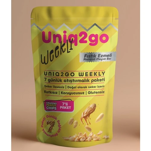 Uniq2go Weekly Fıstık Ezmeli Proteinli Meyve Bar - 7 Adet 50 gr