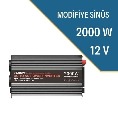 LEXRON’un 12 Volt 2000W modifiye sinüs inverter