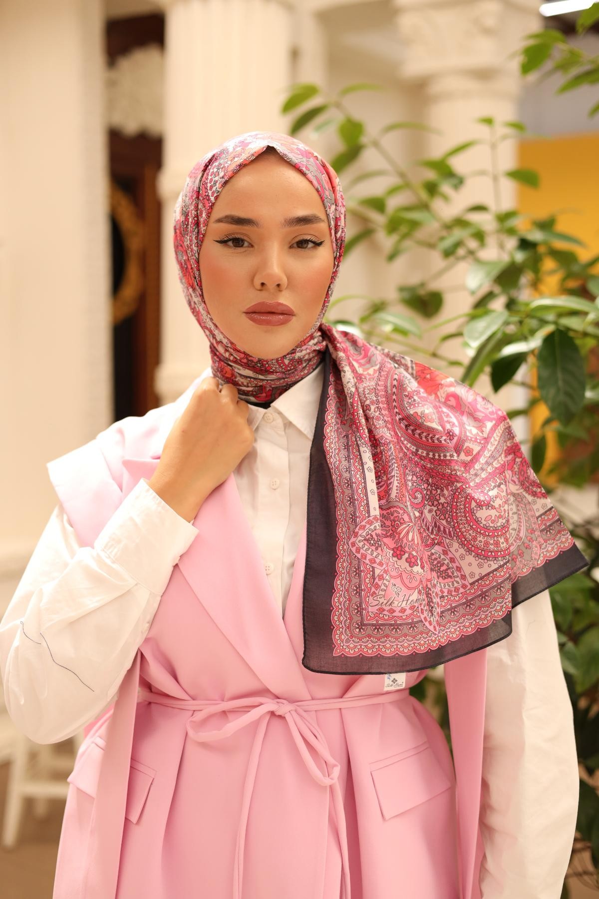 Etnik Desen Şal - pembe