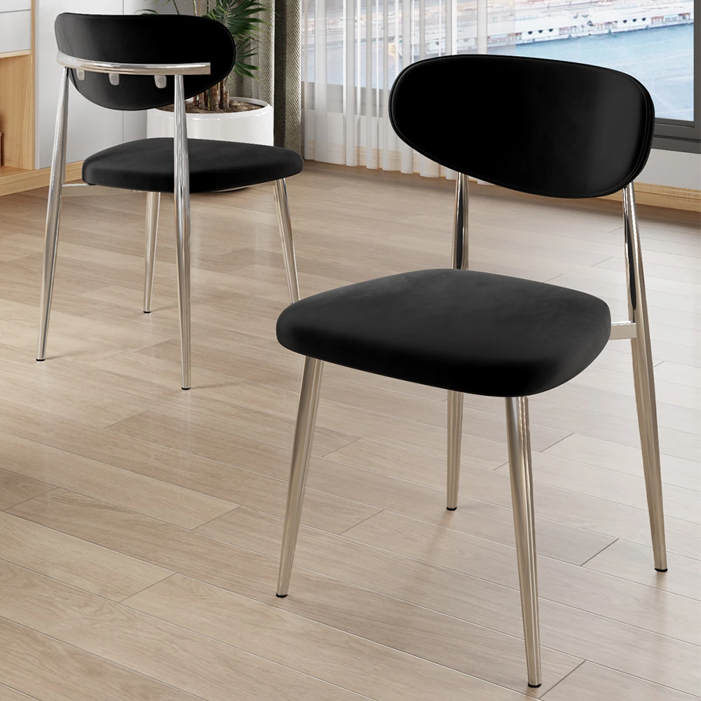 Olya Serisi 90x168 MDF Sabit Lak Panel Antrasit İroni Masa Takımı Krom Ayaklı 4 Sandalye