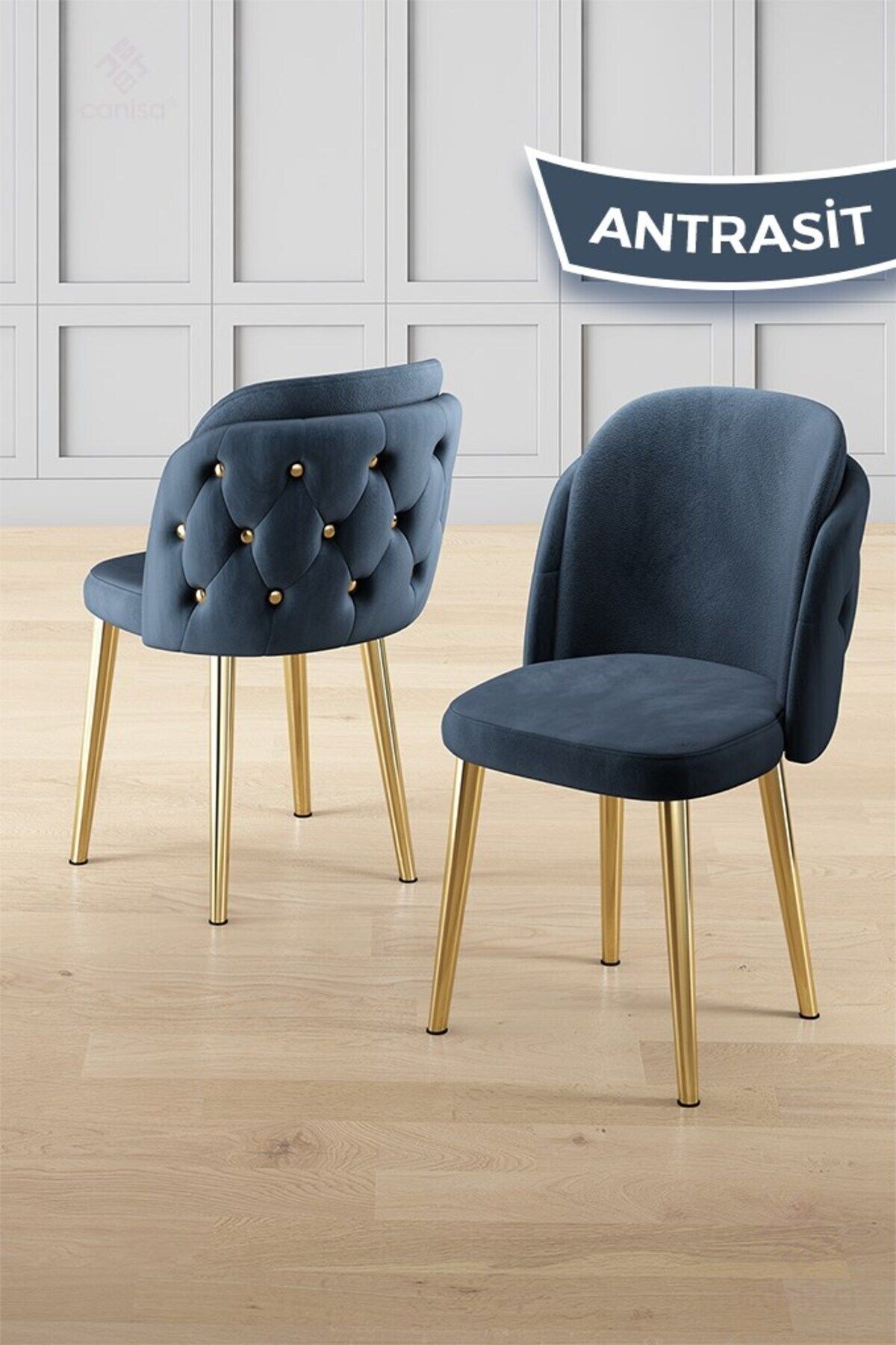 Rigel Serisi 80x130 Lak Panel Beyaz Mermer Desen Masa ve 4 Sandalye Gold Kaplama Ayak