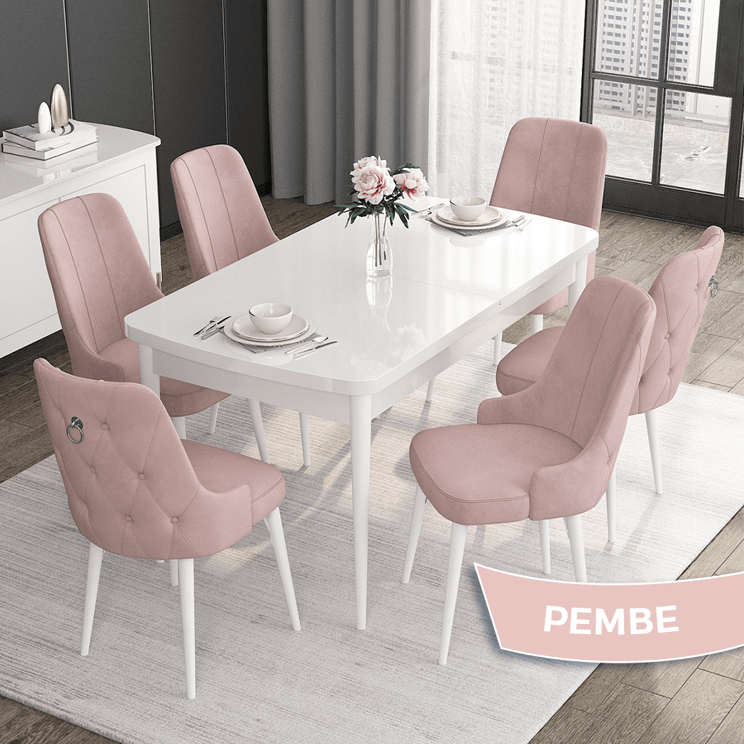 Sandalye pembe Renk beyaz masa