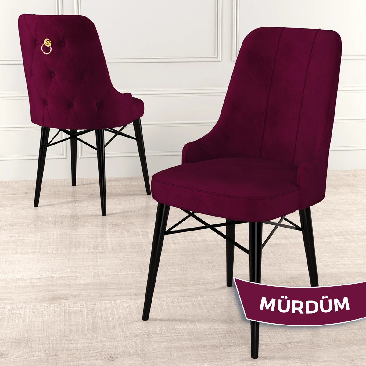 Are Serisi 80x132 Mdf Açılabilir Gold Halka Siyah Mermer Desen Masa Takımı Ve 6 Sandalye