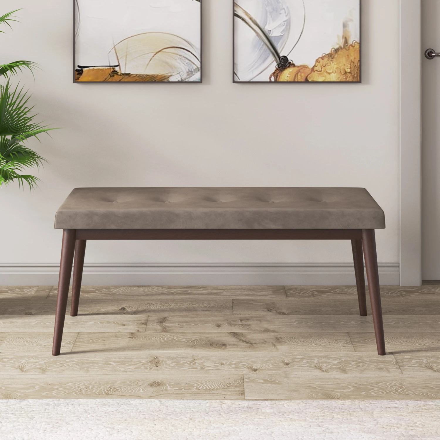 Roz Serisi 80x132 Mdf Açılabilir Gümüş Halka Barok Ahşap Desen Masa Takımı 4 Sandalye Ve 1 Bench