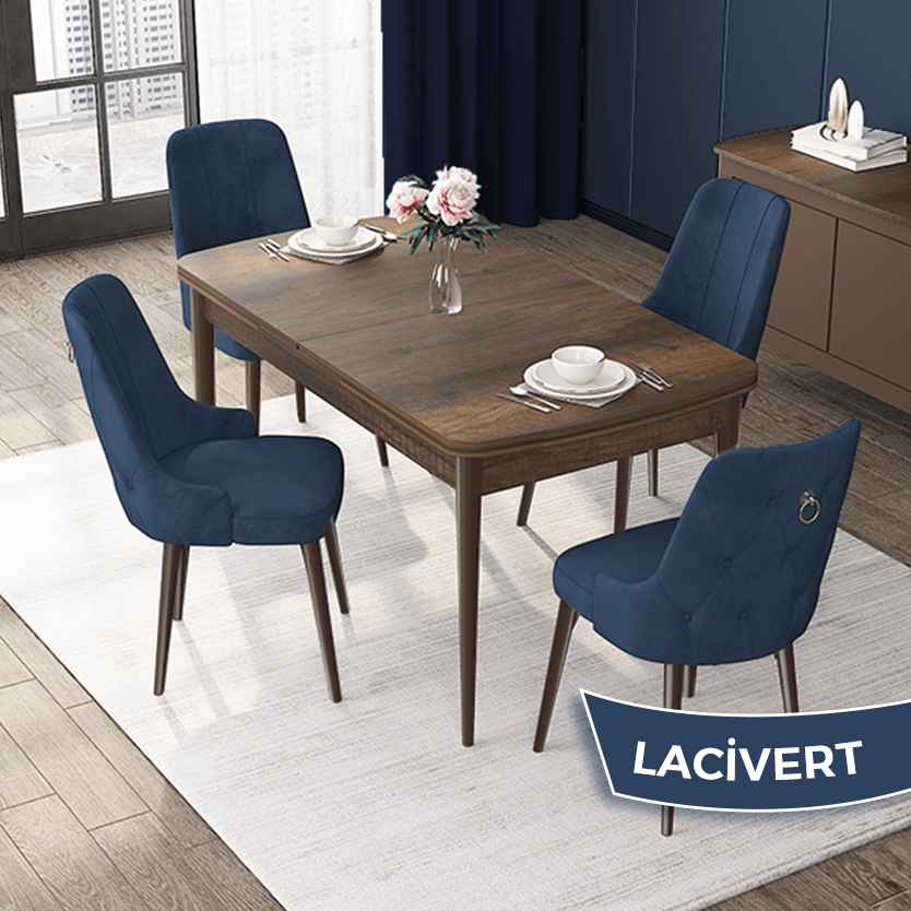 masa barok sandalye laci̇vert