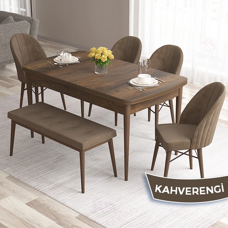 barok ahşap desen masa kahve sandalye