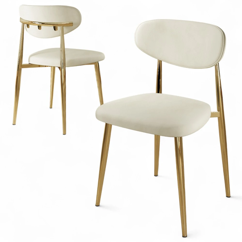 Krem Sandalye Gold Ayak