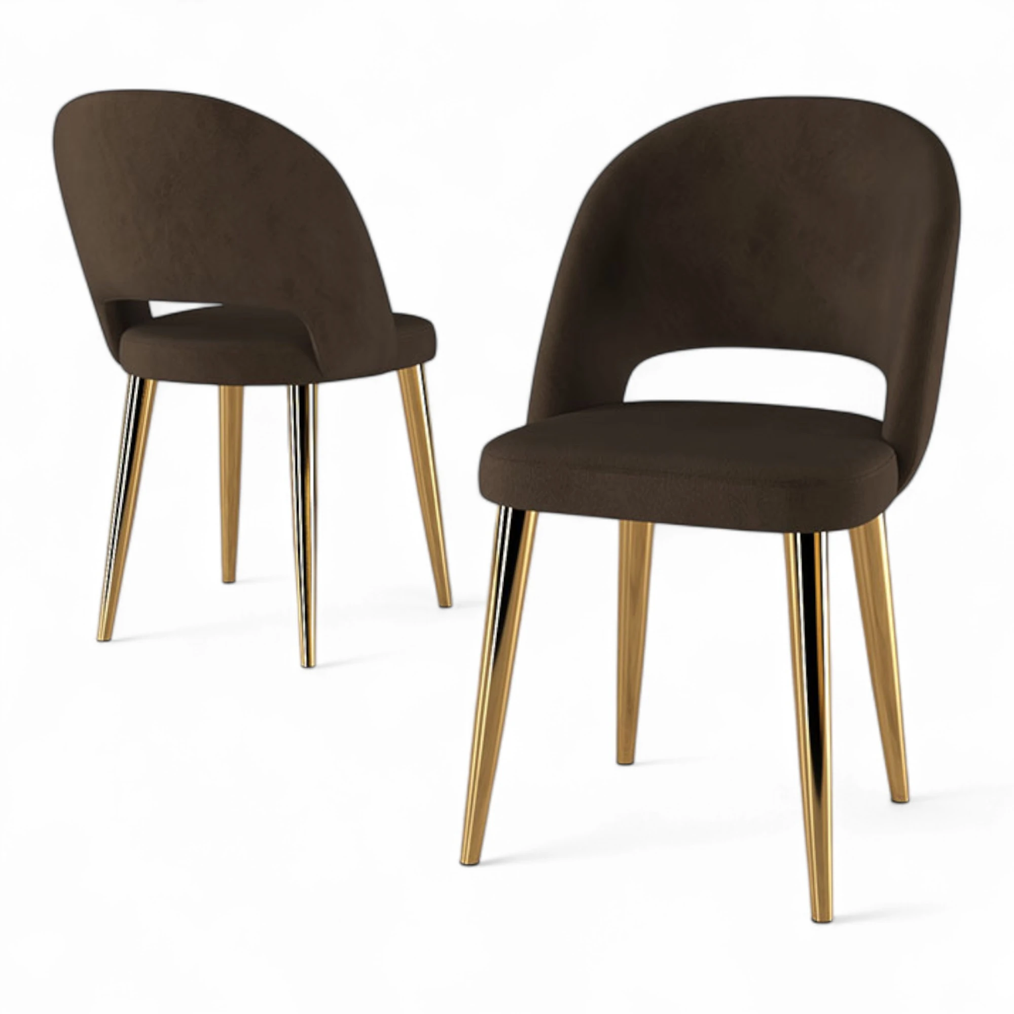 Kahve sandalye Gold Ayak