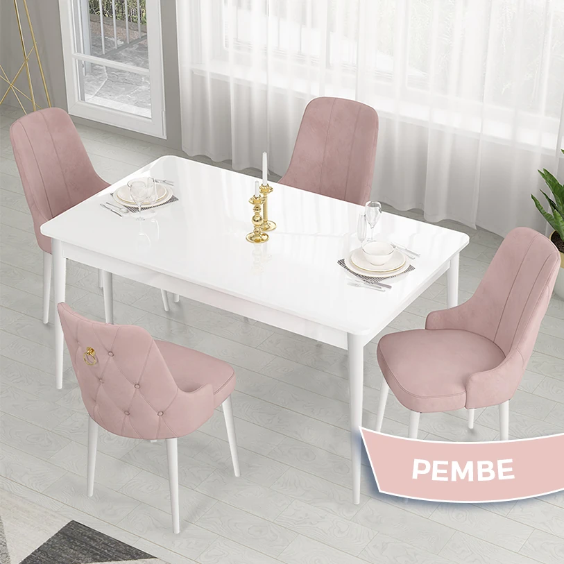 Sandalye pembe Renk beyaz masa
