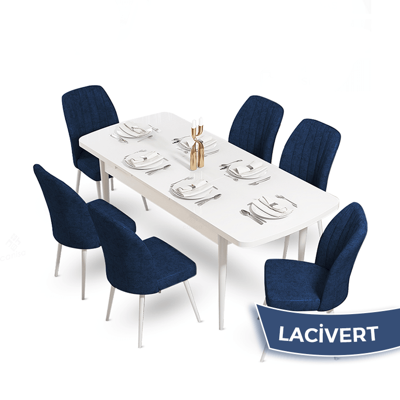masa barok sandalyeler lacivert