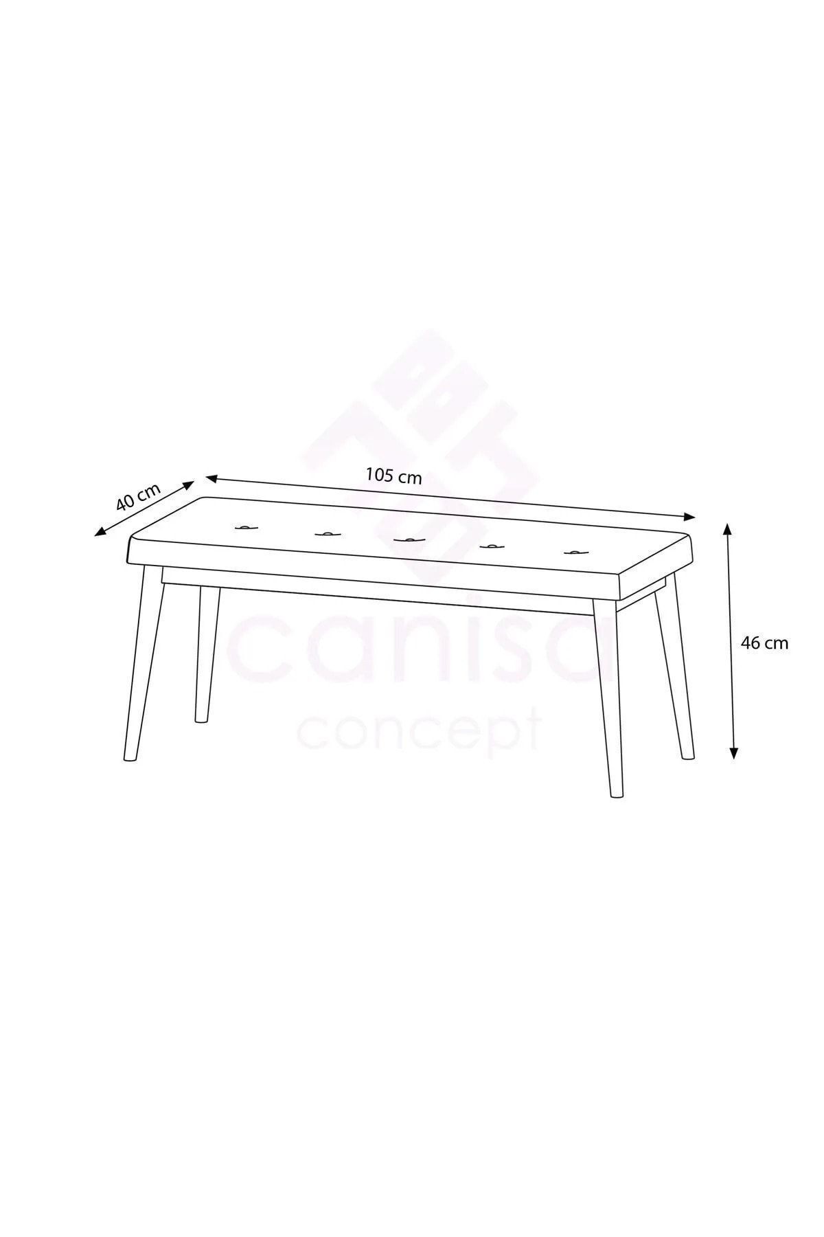Pera Serisi Bench,gürgen Tam Isleket 1.sınıf Kumaş / Krem-beyaz