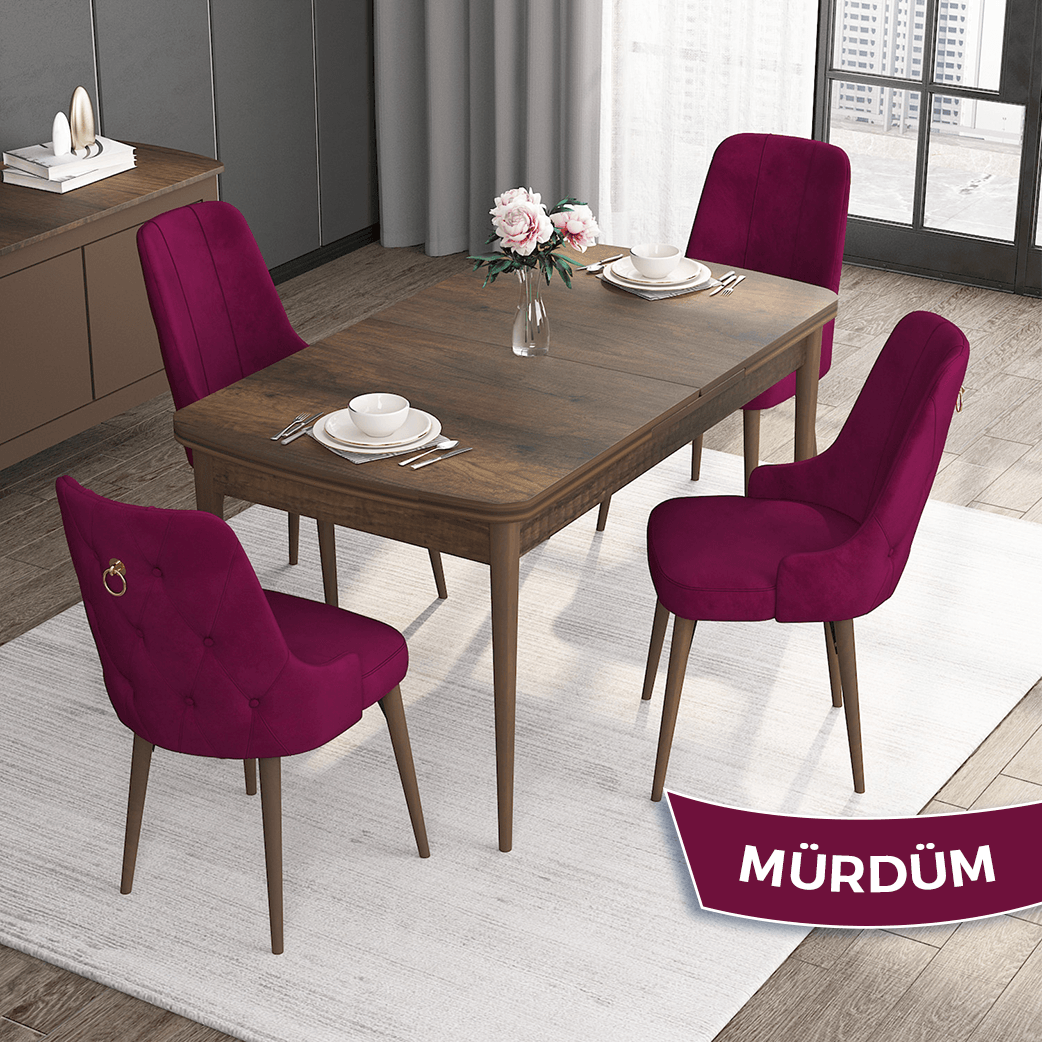 Sandalye MürdümMasa Barok Ahşap Desen