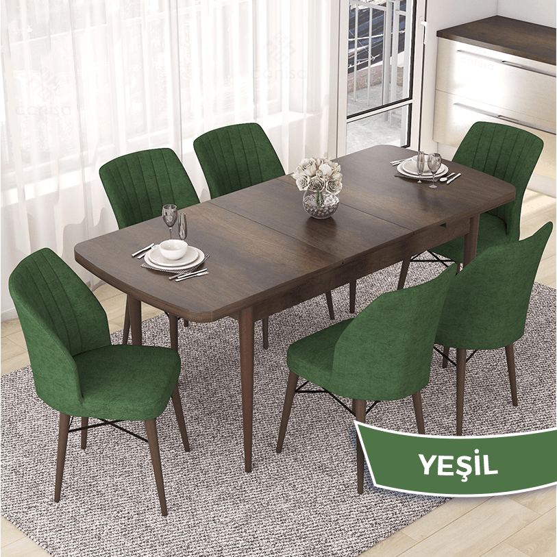 masa barok sandalyeler haki yeşili