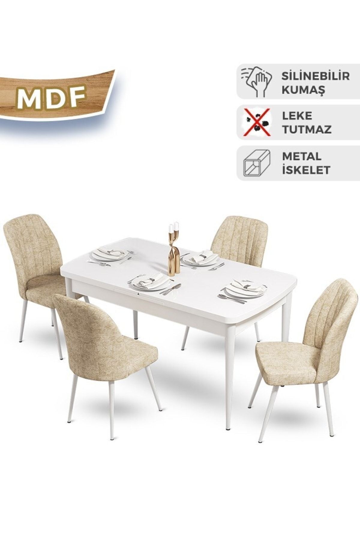 masa barok sandalyeler krem