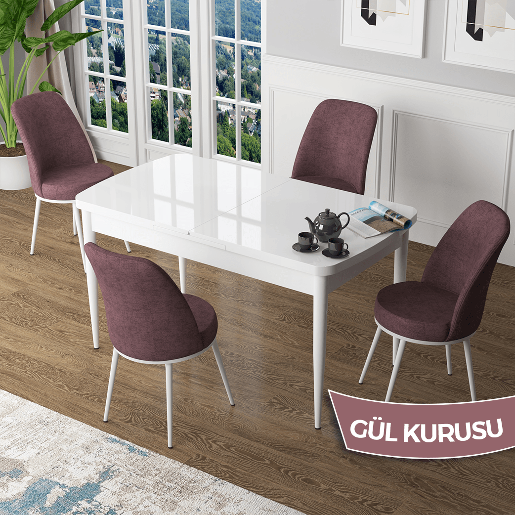 masa beyaz sandalyeler gülkurusu