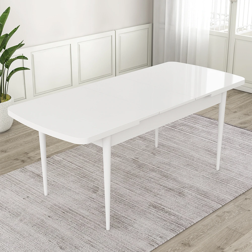 Ege Serisi 70x114 Açılabilir Mutfak Masası Takımı Beyaz Masa Ve 6 Sandalye