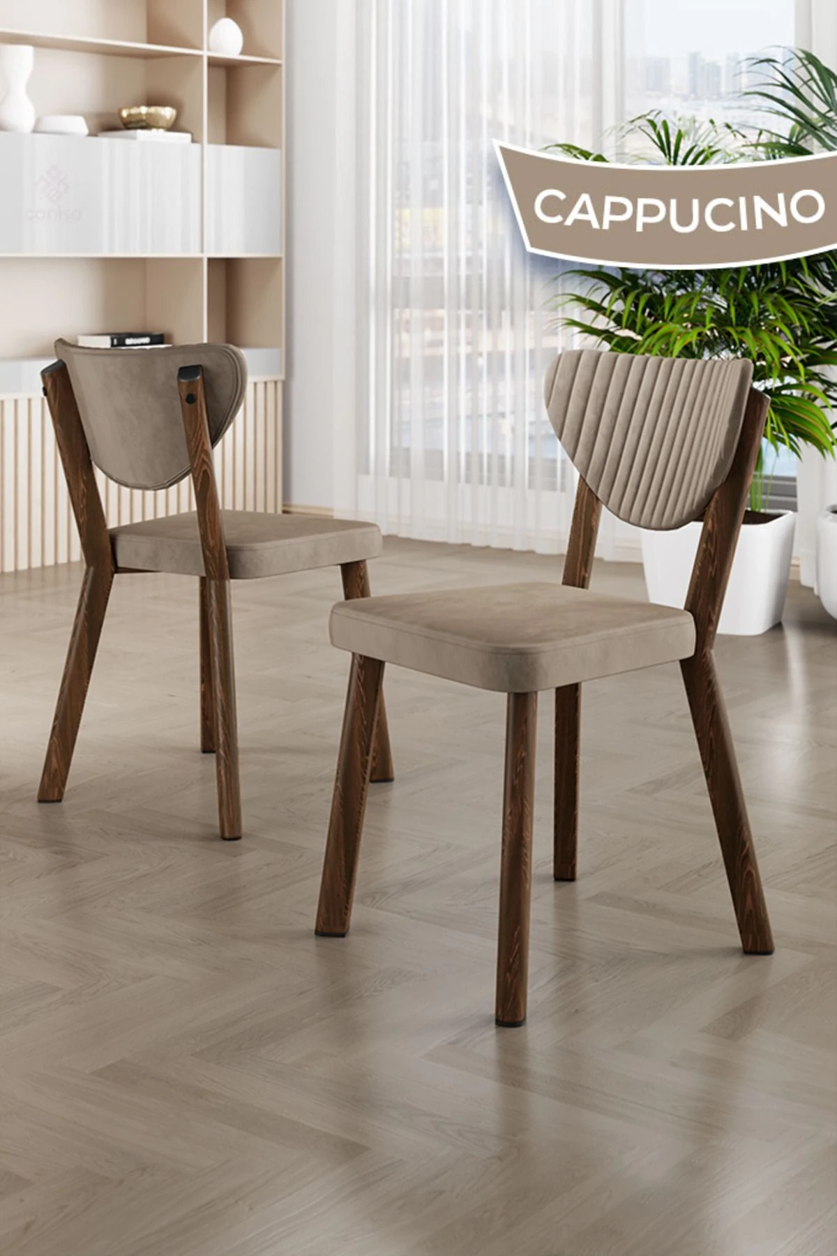 Exve Serisi 80x132 Açılabilir Barok Ahşap Desen Masa Takımı ve 6 Sandalye