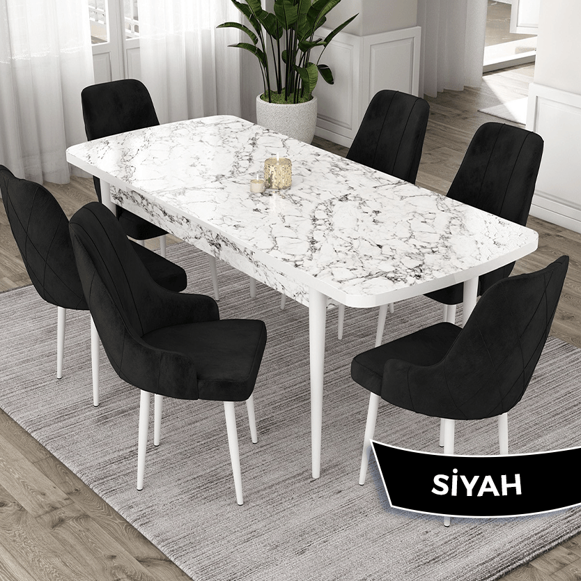 Siyah Sandalye Beyaz Ayak