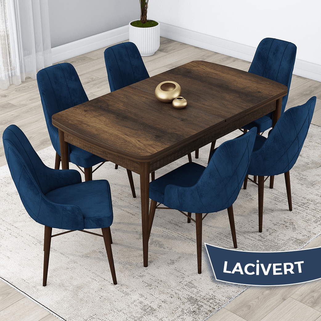 masa barok sandalye laci̇vert