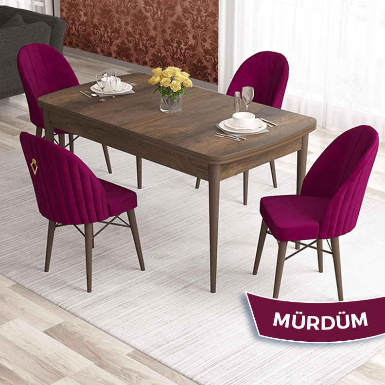 Sandalye MürdümMasa Barok Ahşap Desen