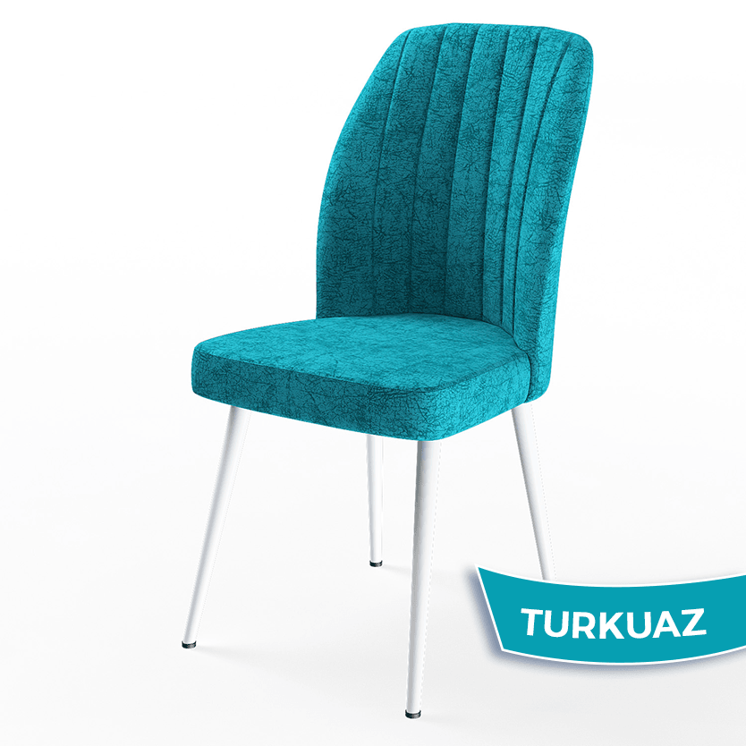 Mun Serisi 80x132 Açılabilir Mdf Beyaz Mermer Desen Masa Takımı Ve 6 Sandalye