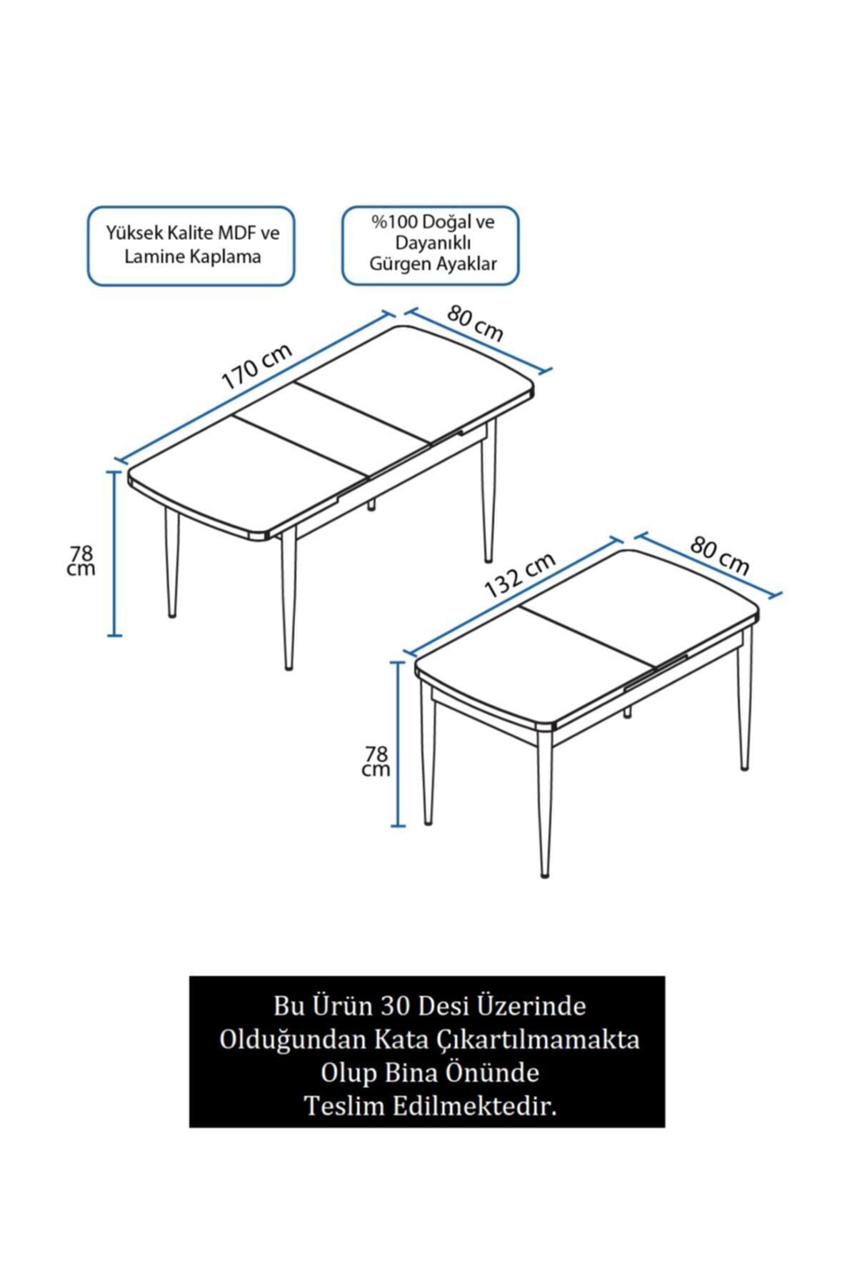 Rio Serisi 80x132 Mdf Açılabilir Mutfak Masası