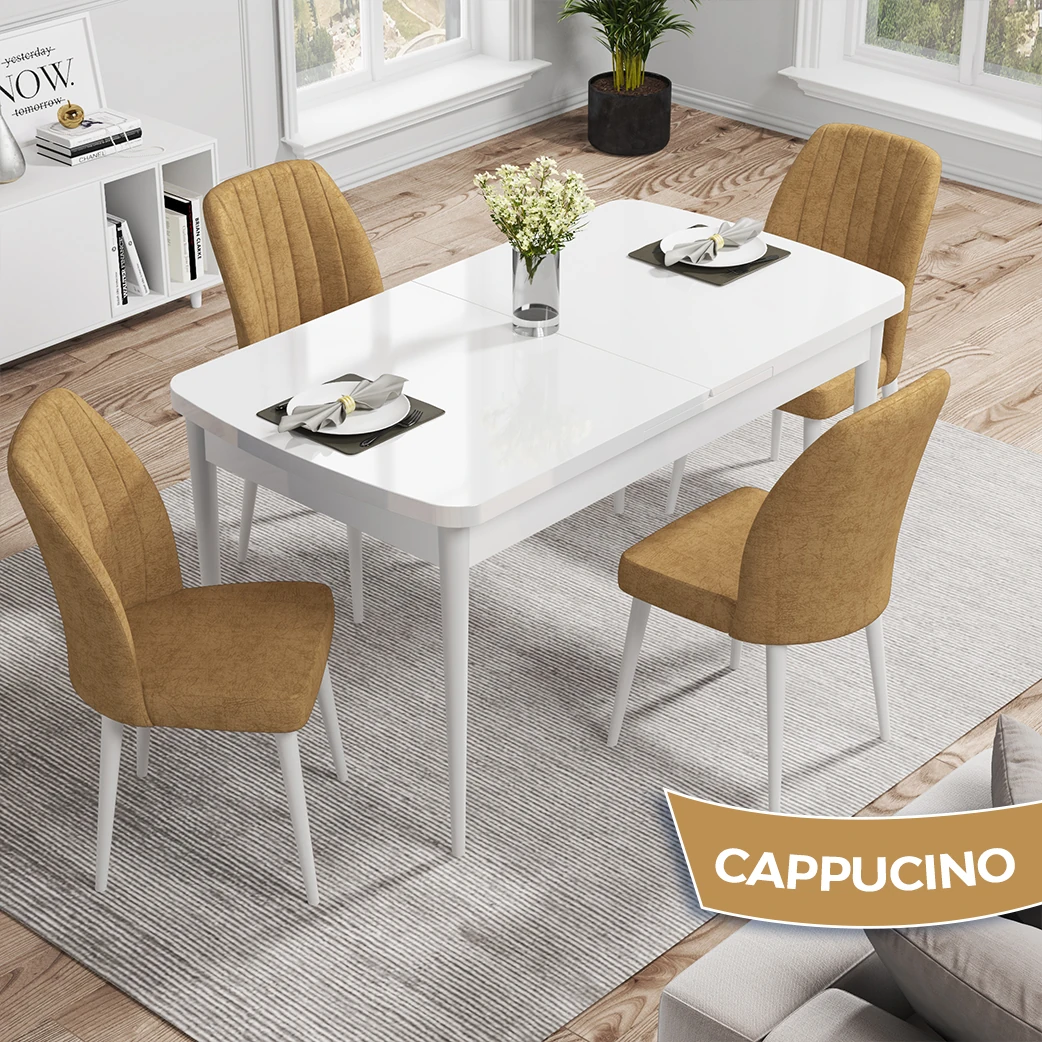 Beyaz Masa cappucino sandalye