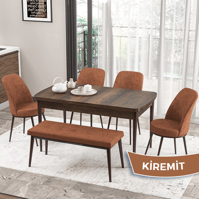 masa barok sandalye ve bench ki̇remi̇t