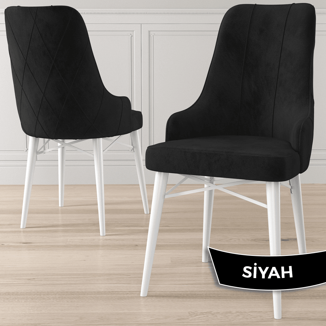 Kar Serisi 80X132 Mdf Açılabilir Beyaz Mermer Desen Masa Takımı Ve 4 Sandalye