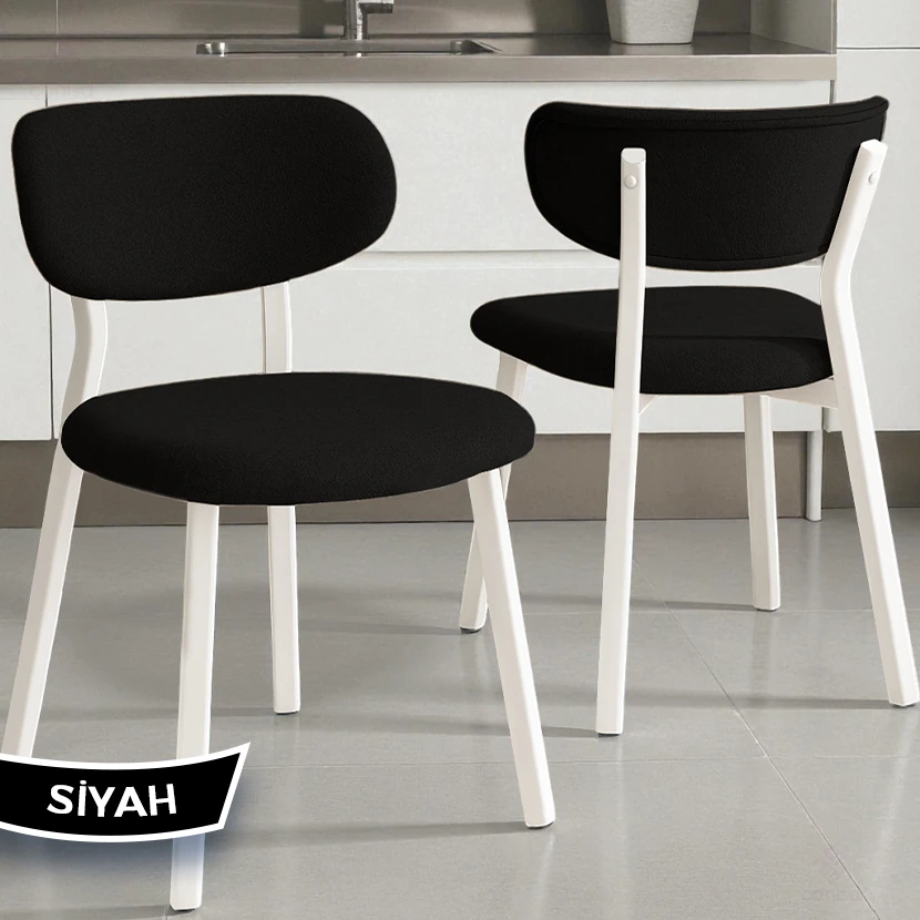 Axton Serisi Sabit Mdf 90x168 Beyaz Mutfak Masa Takımı 6 Gri Sandalye