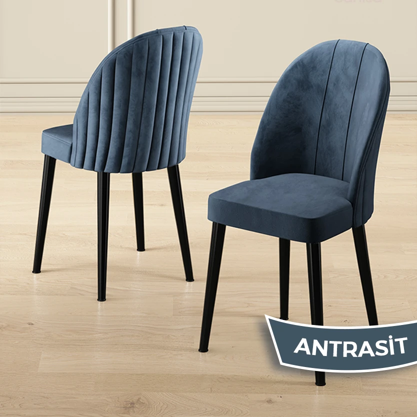 Kaye Serisi Mdf 90x168 Siyah Mermer Desen Mutfak Masası Takımı 4 Sandalye