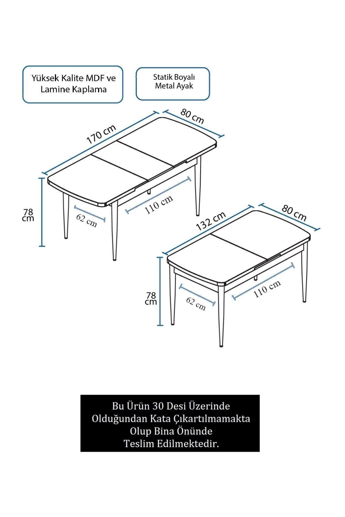 Nex Serisi 80x132 Mdf Açılabilir Mutfak Masası