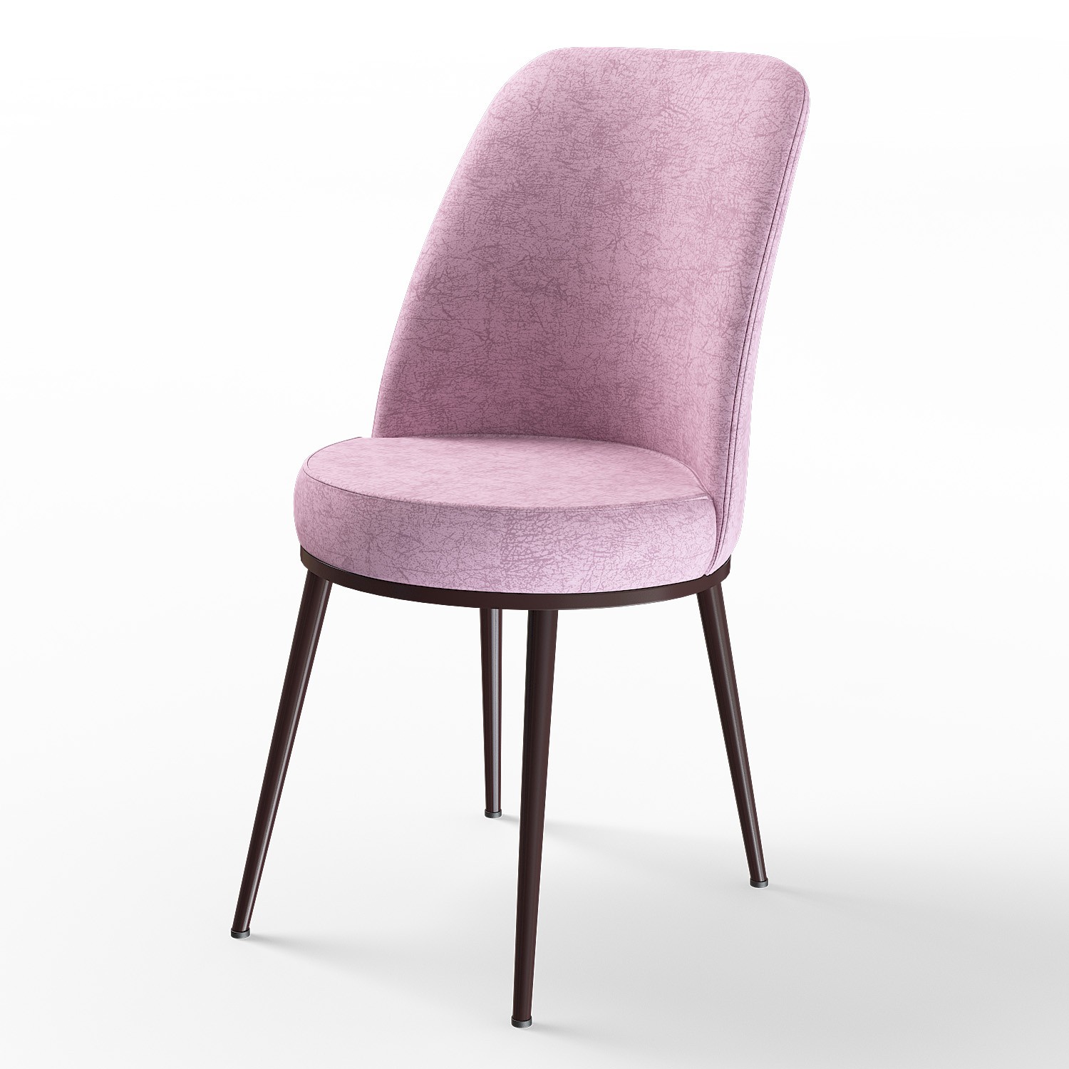 Pembe Sandalye Kahverengi Metal Ayak