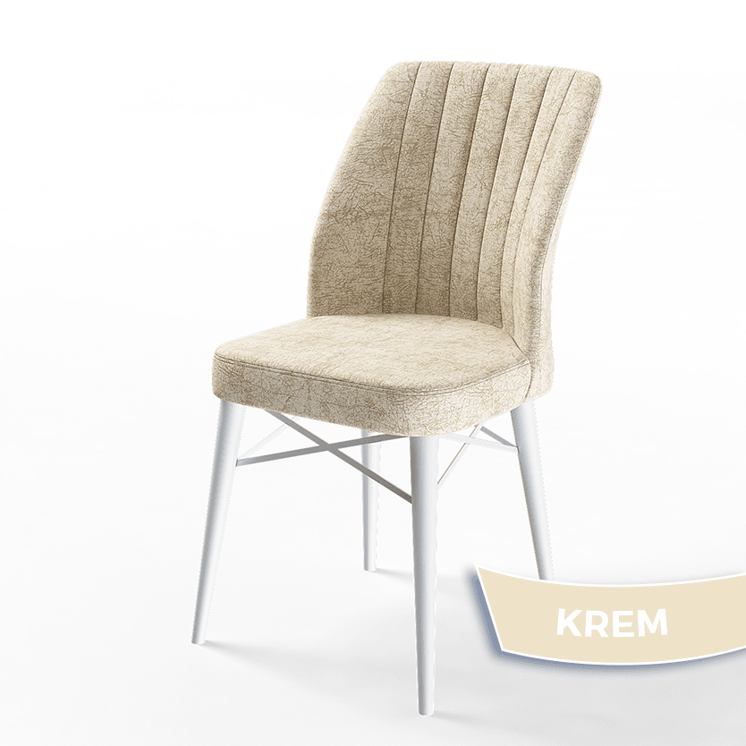Eva Serisi 80x132 Açılabilir Mdf Beyaz Mermer Desen Masa Takımı Ve 6 Sandalye