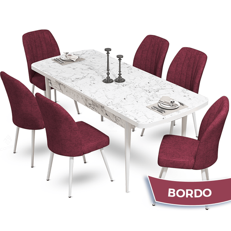 masa barok sandalyeler bordo