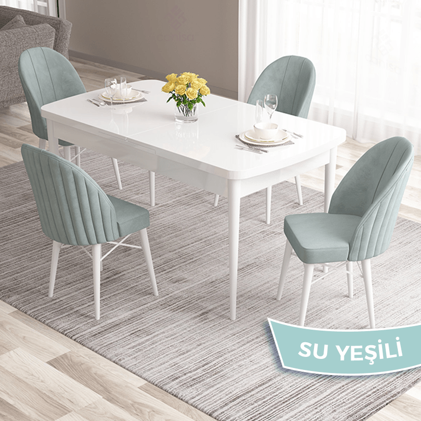 su yeşil Sandalye Beyaz Masa